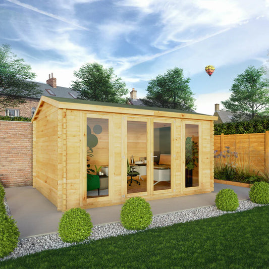 4.5m x 3.5m Home Office Studio Log Cabin